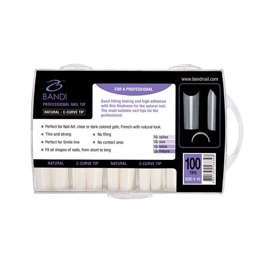 C-Curve Tips Natural 100pc Diamond Nail Supplies